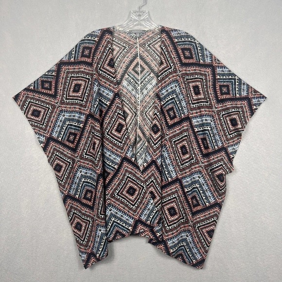 Neiman Marcus Cashmere Cardigan Sweater L/XL Multicolor Aztec Print Open - Picture 2 of 12